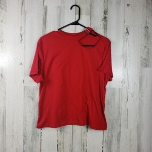 no boundaries red ribbed stretchy short sleeve crop top women's size XXXL